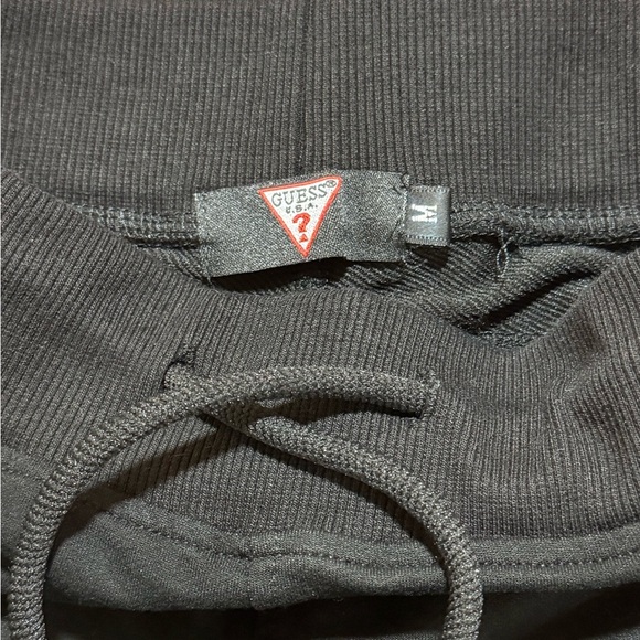 Guess Women M Black Logo Strips Drawstring Joggers - Picture 3 of 10